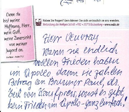 menaces carte mortuaire